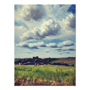 Bilturesque Countryside Landscape Fototryck