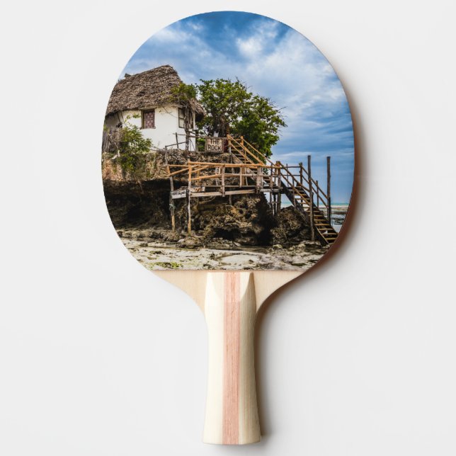 Bilturesque-hus på en tropisk korallextraktion pingisracket (Baksidan)