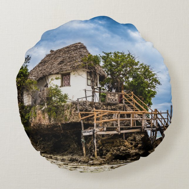 Bilturesque-hus på en tropisk korallextraktion rund kudde (Baksidan)