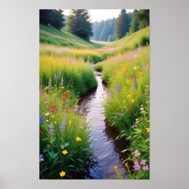 Bilturesque Ligcape Forest Stream Nature Scenery Poster (Framsidan)