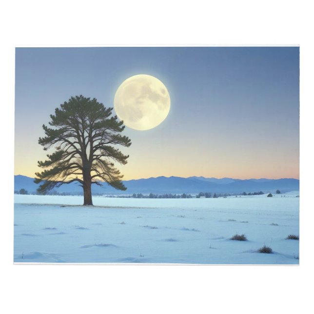 Bilturesque Ligcape Winter Måne Natature Tranquil Anteckningsblock (Framsida)
