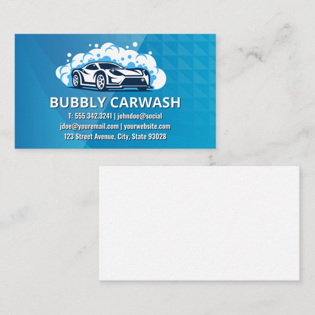 Biltvätt | Auto Cleaner Visitkort (Fram/baksida)