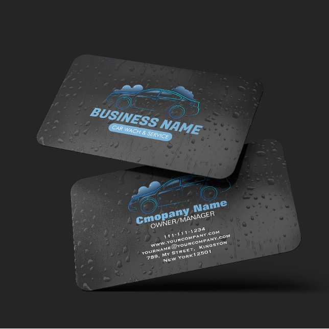 Biltvätt & service Auto Detailing Vattendroppe  Visitkort (Skapare uppladdad)