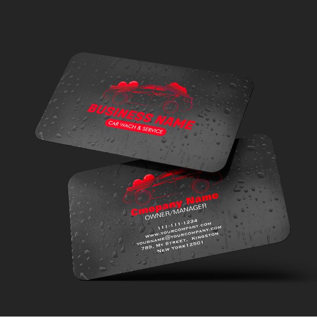 Biltvätt & service Auto Detailing Vattendroppe  Visitkort (Skapare uppladdad)