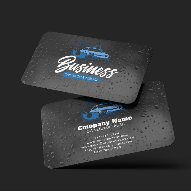 Biltvätt & service Auto Detailing Vattendroppe Visitkort (Skapare uppladdad)