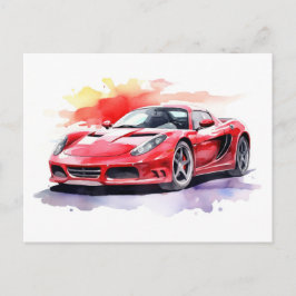 Bilvattenfärg Vykort