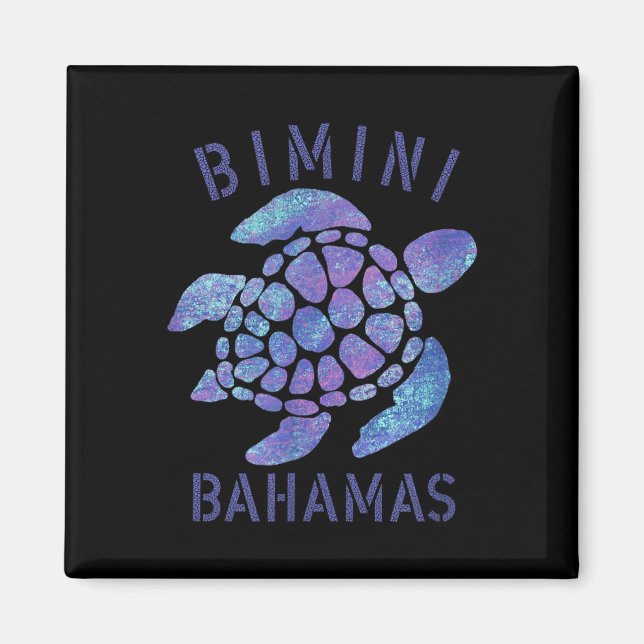 Bimini Bahamas Beach Design _ Souvenir Illustrati Magnet (Framsidan)