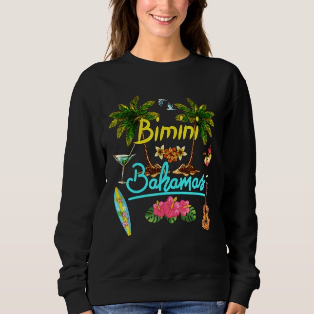 Bimini Bahamas Beach Summer Handflatan Surfa Sol S T Shirt (Framsida)