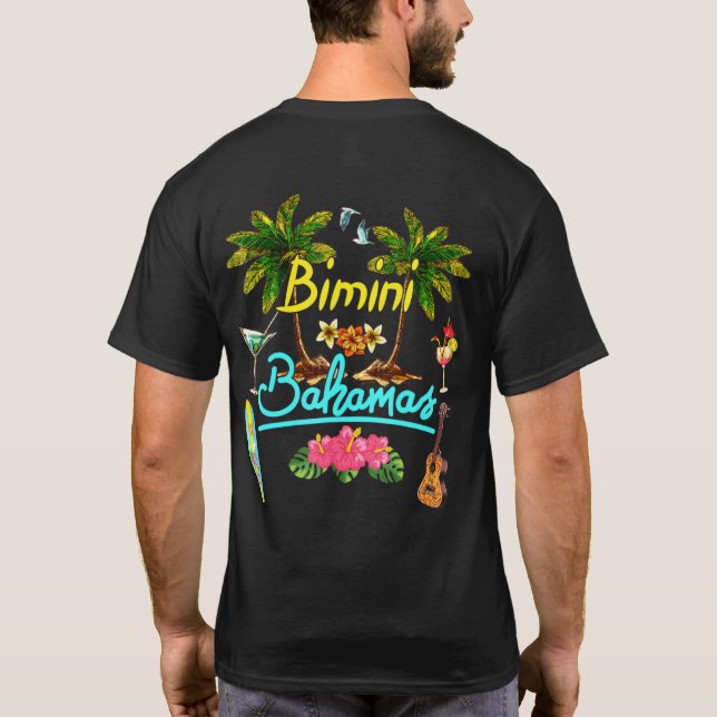 Bimini Bahamas Beach Summer Handflatan Surfa Sol S T Shirt (Baksida)