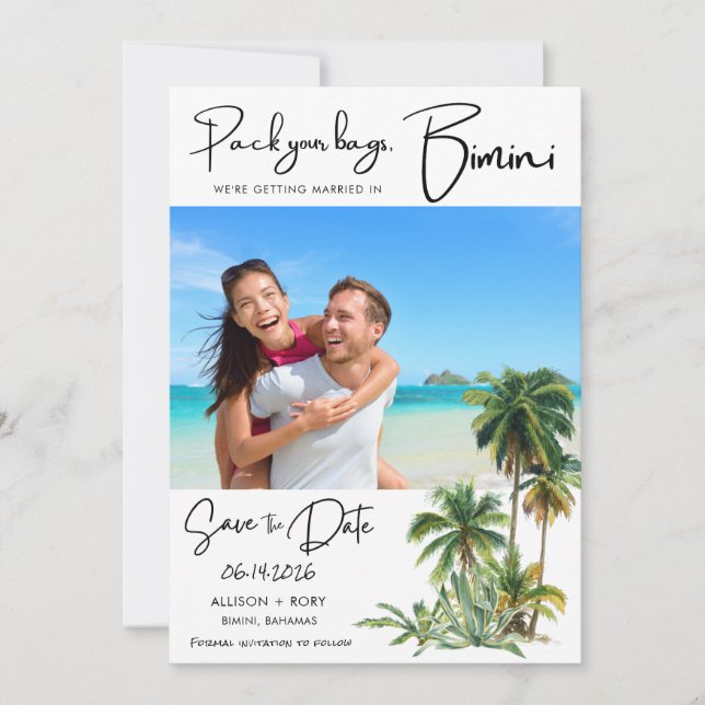 Bimini Bahamas Destination Wedding Spara datumet (Framsida)