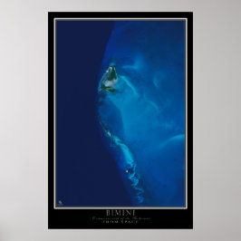 Bimini Bahamas från Space Satellite Karta Poster