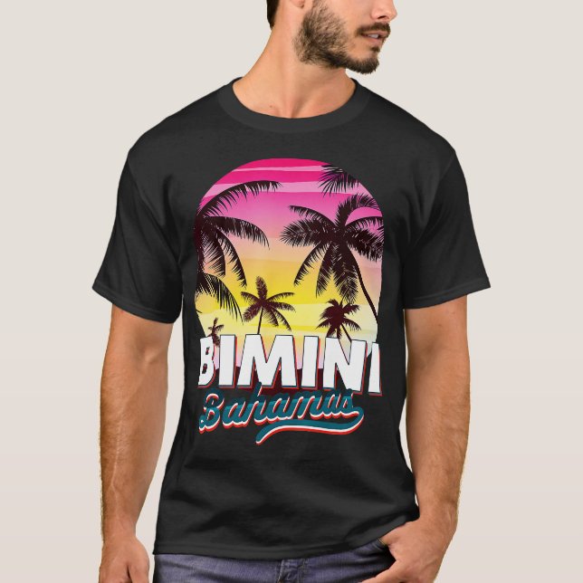 Bimini Bahamas Handflatan Träd-biskopet Sommaravac T Shirt (Framsida)