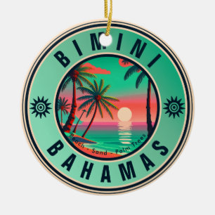 Bimini Bahamas Retro Sunset Travel Souvenir 1950-t Julgransprydnad Keramik