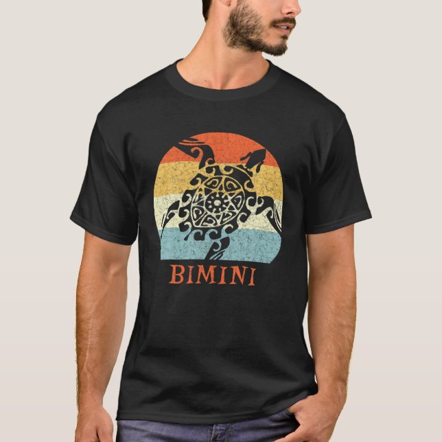 Bimini Bahamas Vintage Retro Throwback Vacation T Shirt (Framsida)