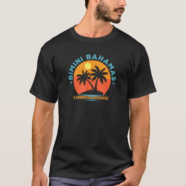 Bimini Beach Bahamas Vacation Caribbean Tropical S T Shirt (Framsida)