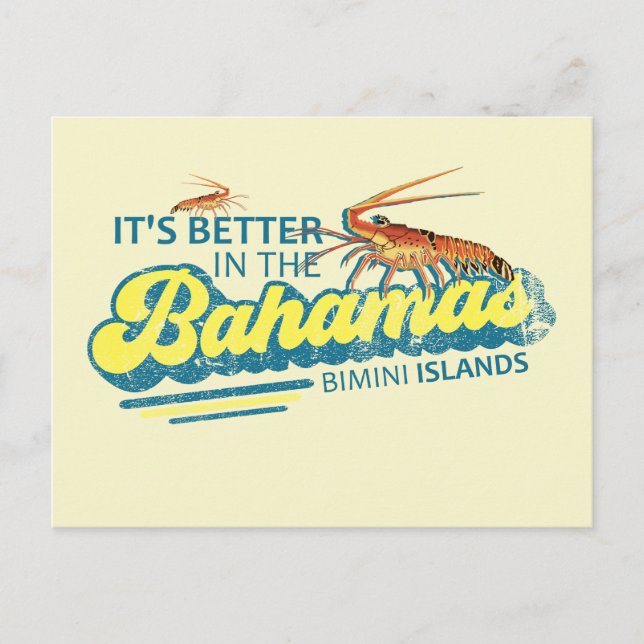 Bimini Island Bahamas Postcard Vacation Cruise Vykort (Framsida)