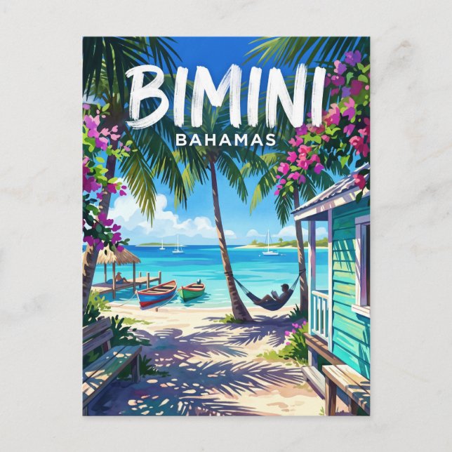 Biminiöarna Bahamas Vykort (Framsida)