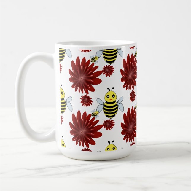 Bimotivet blommönster  kaffemugg (Vänster)