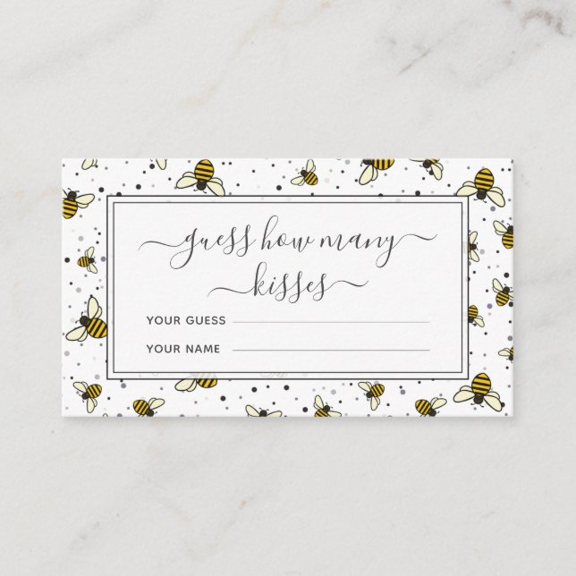 Bimuster Gissa Hur Många Pussar Bröllopsspel Tilläggskort (Framsida)