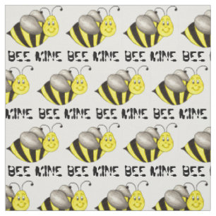 Bin (be) Mine Valentine Day Bumblebee Gult Tyg