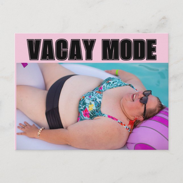 BIN BEACH BIG BATHAUTY VACAY MODE Postcards Vykort (Framsida)