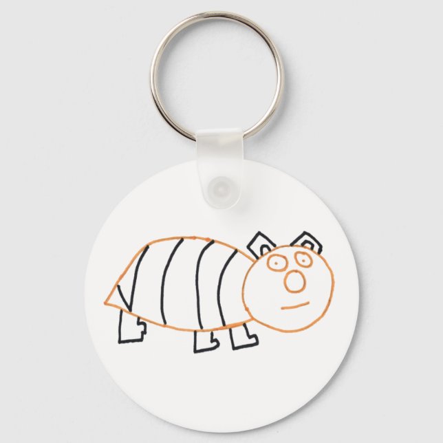 Bin Bear 5,7 cm Basic Button-Nyckelring Nyckelring (Framsida)