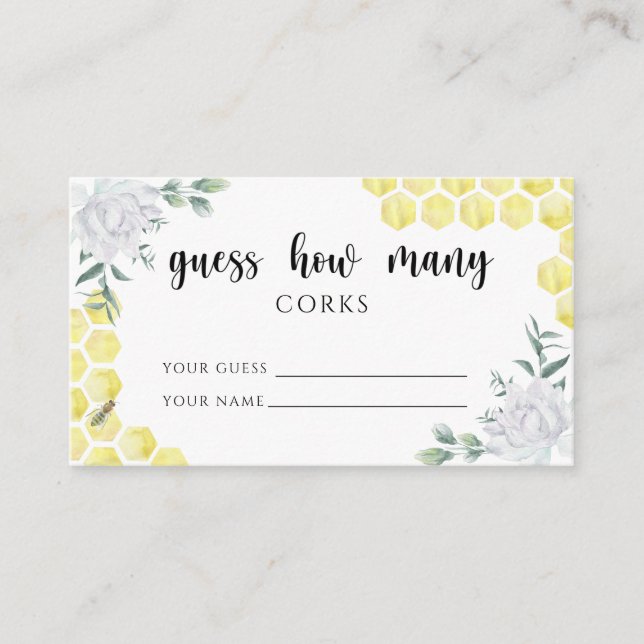 Bin blommigt - gissa hur många kork möhippa-spel s tilläggskort (Framsida)