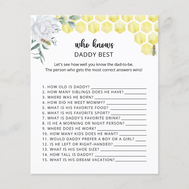 Bin blommigt som känner DADDY bäst (Framsida)