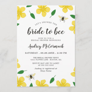 Bin & Buttercups Visar Bride to Bee Inbjudningar