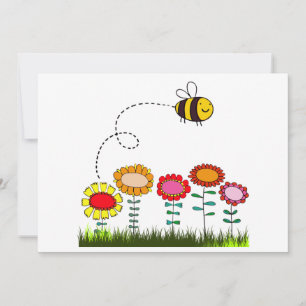 Bin Buzza en Blomsterträdgård Inbjudningar