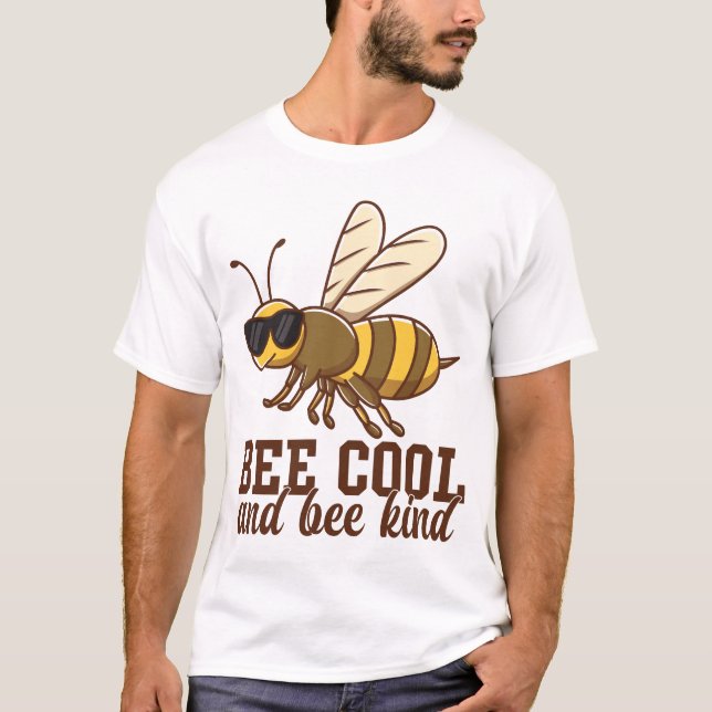 Bin Coola och bin Cute Bee Funny inspiration T Shirt (Framsida)