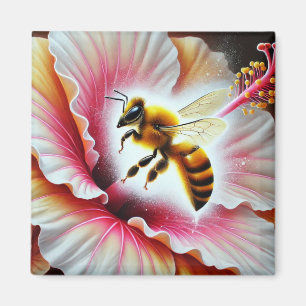 Bin Förorening av en blommande Hibiscus-blomma Magnet