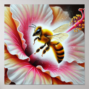 Bin Förorening av en blommande Hibiscus-blomma Poster
