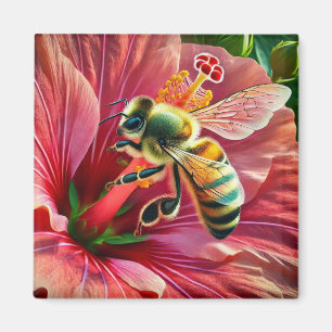 Bin Förorening av en brant Hibiscus-blomma Magnet