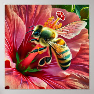 Bin Förorening av en brant Hibiscus-blomma Poster