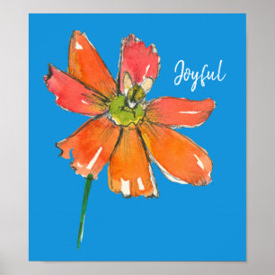Bin Glatt Orange Daisy Flower Positive Ord Poster