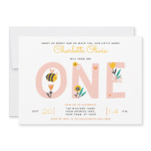 Bin Gult & Rosa Blommigt ONE Baby 1st Birthday