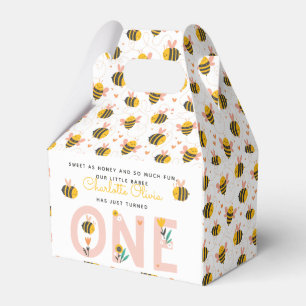 Bin Gult & Rosa Blommigt ONE Baby 1st Birthday Presentaskar