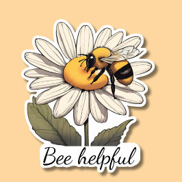 Bin Helpful Sweet Bumblebee på Daisy Vaterskyddat Klistermärken