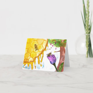 Bin, honung Sol och blommigt kort av Emma & Evan