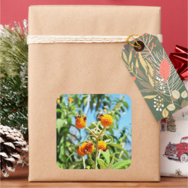 Bin i arbete fyrkantigt klistermärke