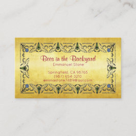 Bin i Backyard Guld Löv Visitkort