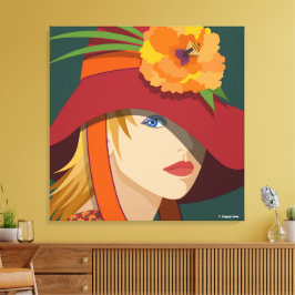 Bin i hennes Bonnet Stretched Kanvastryck