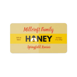 Bin i honungsbelysningen Guld Honung Burk Adressetikett