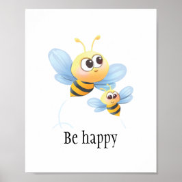 Bin i lycklig poster för baby eller barn