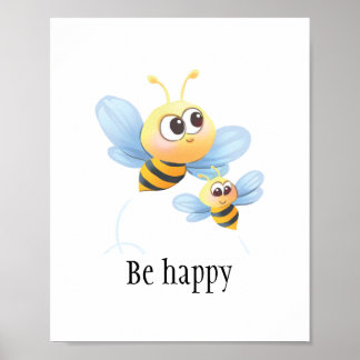 Bin i lycklig poster för baby eller barn