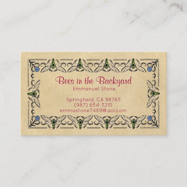 Bin i ryggmärgsbiodlarnas Sepia Visitkort (Framsida)