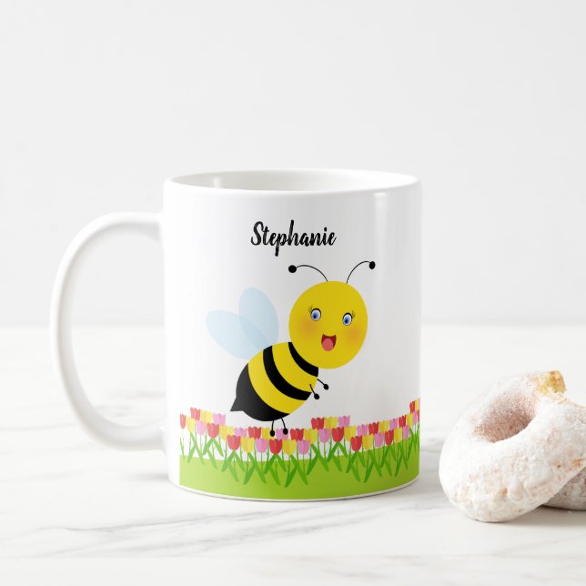 Bin i Tulip Garden Kaffemugg (Med munk)