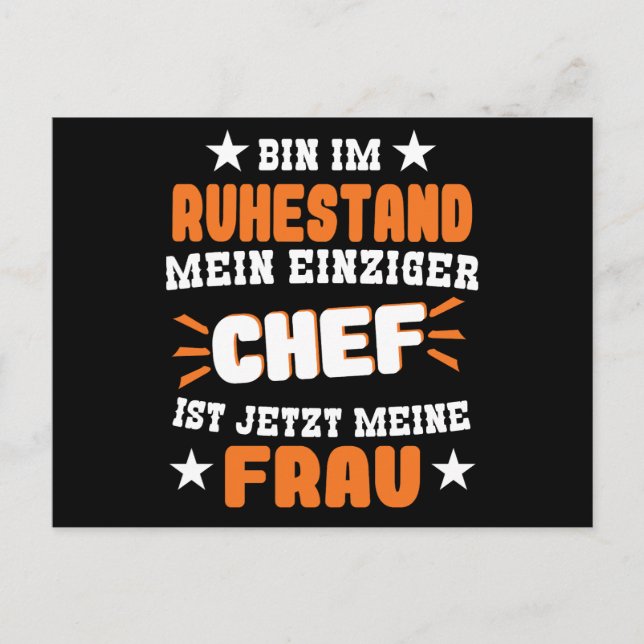 Bin Im Ruhestand Mein Einziger Chef Ist Meine Frau Vykort (Framsida)