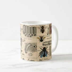 Bin Insekt Kryp Wasp Natural Natature Bees Paintin Kaffemugg